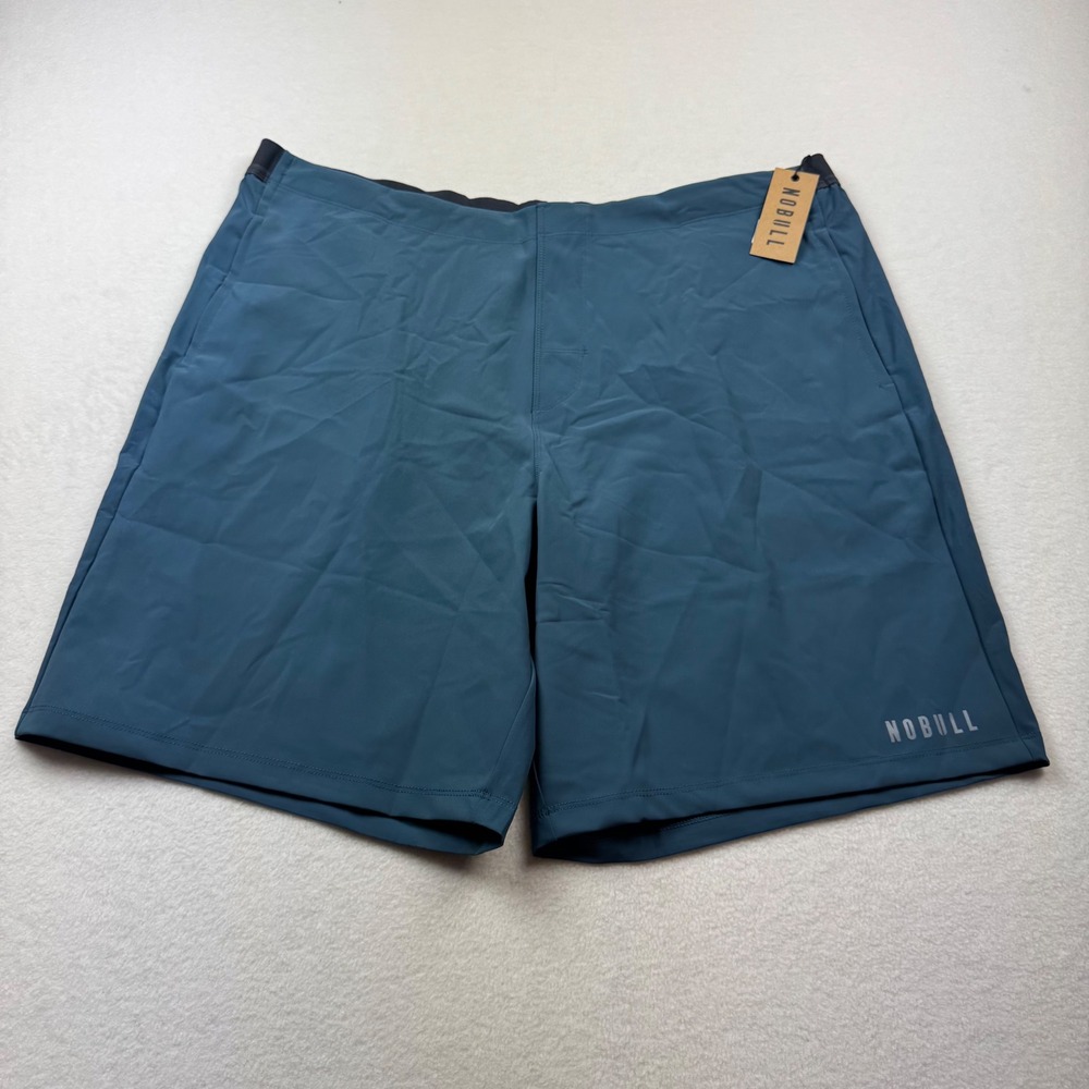 NOBULL‎ Men's Lightweight Training Shorts XXXL Blue Stretch Drawstring Lined NWT